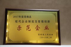 現(xiàn)代企業(yè)制度及管理創(chuàng)新示范企業(yè)2018